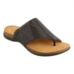 TAOS Rumor Women's Thong Sandals 9 Black Comfort Cork Footbed Casual Slip On